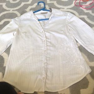 White button-up blouse